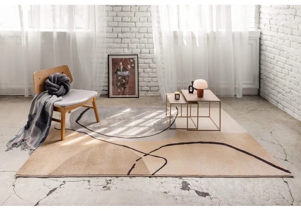 Beżowy dywan 140x200 cm Abstracta – Universal