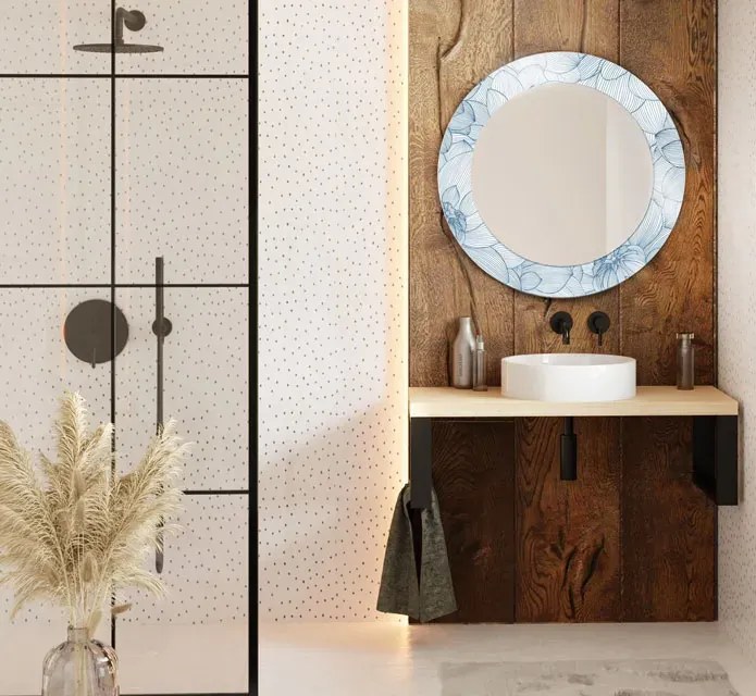 Modernistyczne lustro w dekoracyjne ramie S4-D06