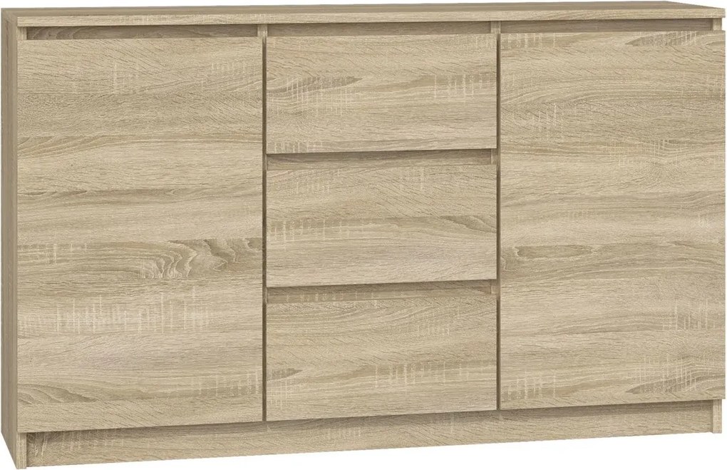 Z drzwiczkami komoda i szufladami sonoma dąb 120 cm D1-P69