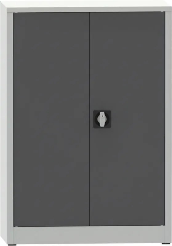 Warsztatowa szafa półkowa na narzędzia KOVONA JUMBO, 2 półki, spawana, 800 x 500 x 1150 mm, szara / grafitowa