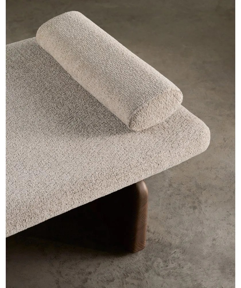 Beżowo-ciemnonaturalny szezlong z tkaniny szenilowej (strona zmienna) Topaz – Kave Home