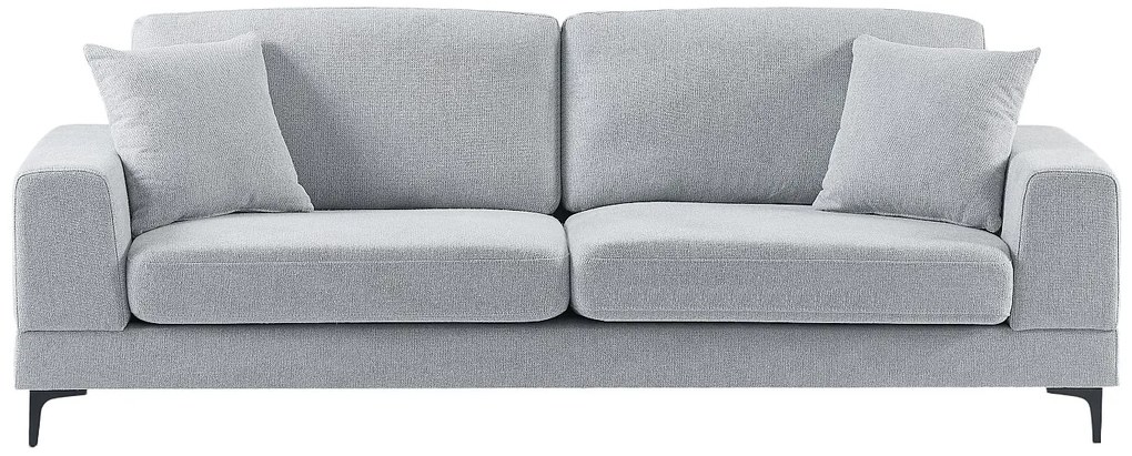 Kanapa 3-osobowa jasnoszara z fakturowanej tkaniny JAMOLO