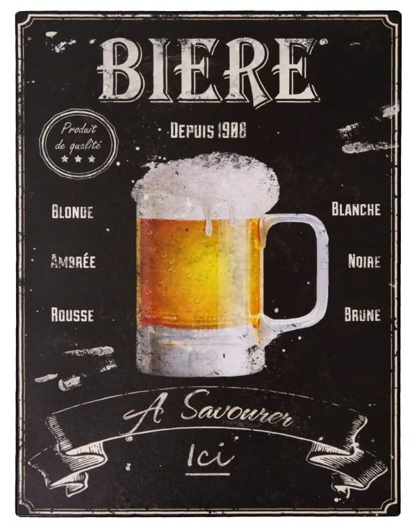 Metalowa tabliczka 25x33 cm Bière – Antic Line