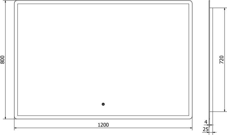 Mexen Navia lustro łazienkowe podświetlane 120 x 80 cm, LED 6000K, antypara - 9803-120-080-611-00
