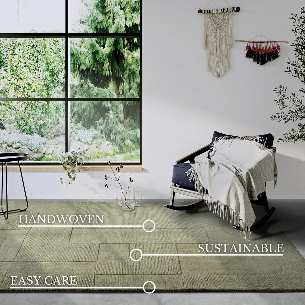 Zielony wełniany dywan tkany ręcznie 80x150 cm Charlotte – Villeroy&amp;Boch