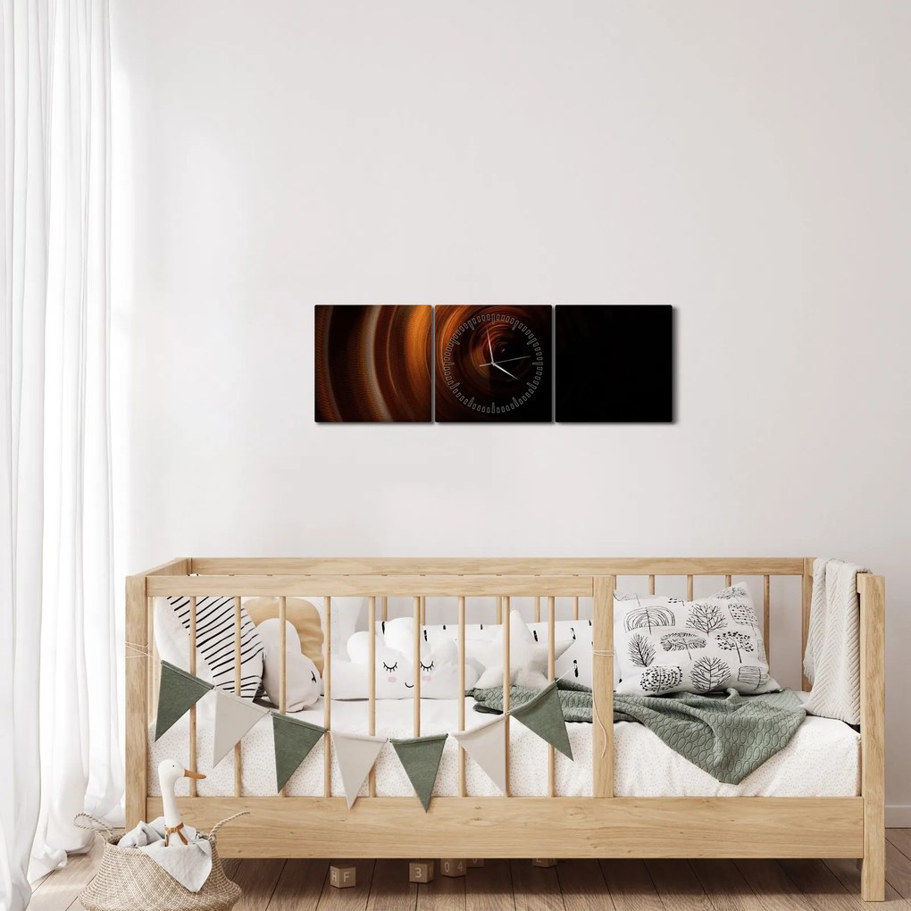 Obraz - Spirala (z zegarem) (90x30 cm)