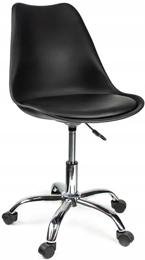 Czarne krzesło obrotowe z regulacją W8-F54