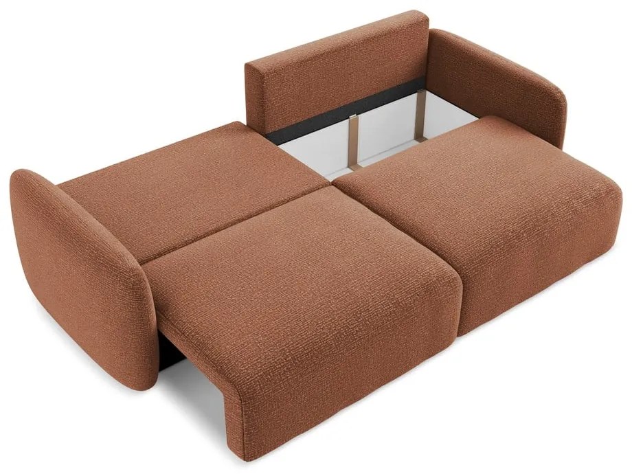 Ceglasta rozkładana/ze schowkiem sofa 238 cm Kalena – Makamii
