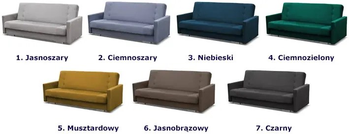 Czarna tapicerowana minimalistyczna wersalka - Rubenso