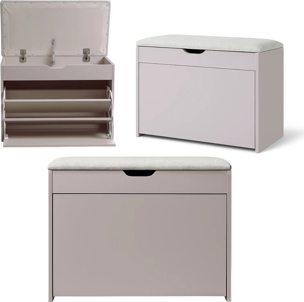 Szafka na buty z siedziskiem i wysuwanymi półkami VAULT, 57 x 30 x 53 cm