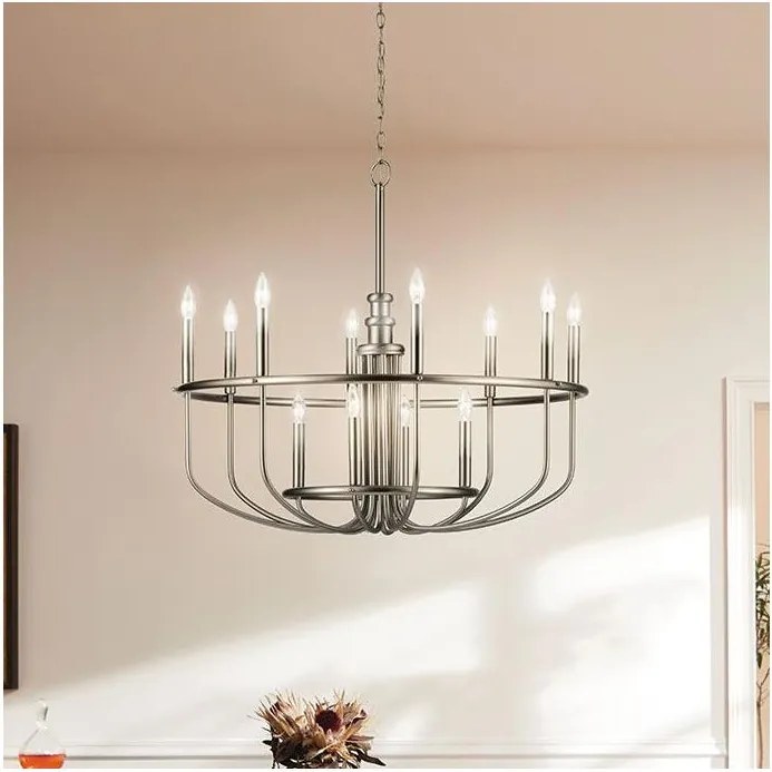 Kichler KL-CAPITOL-HILL12-BN - Żyrandol na łańcuchu CAPITOL HILL 12xE14/40W/230V chrom