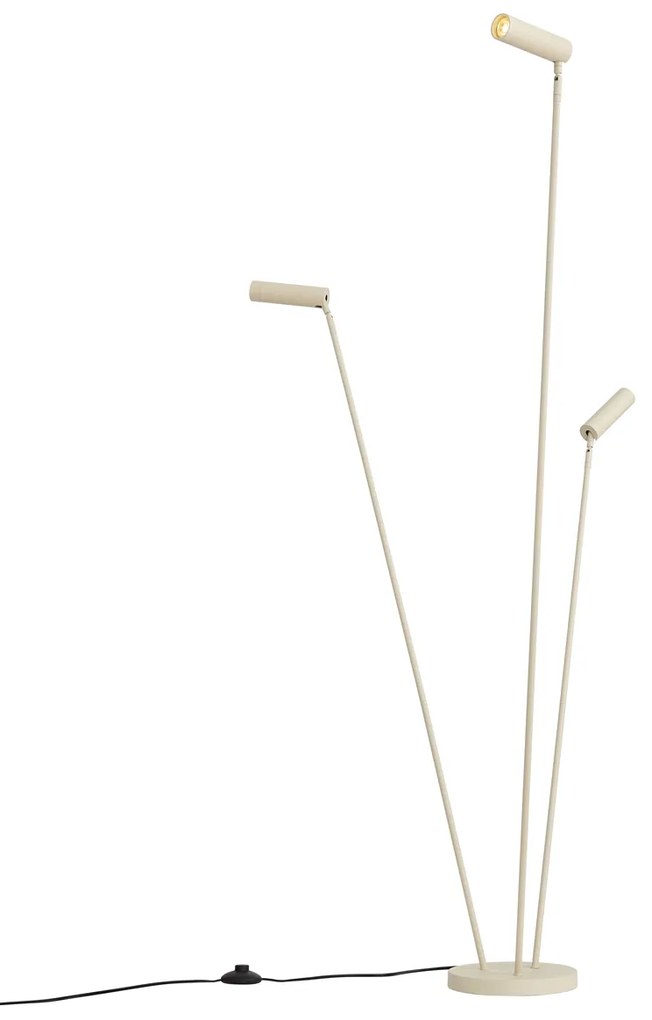 Nowoczesna lampa podłogowa beżowa 3-punktowa GU10 35mm - Thomas Nowoczesny Oswietlenie wewnetrzne