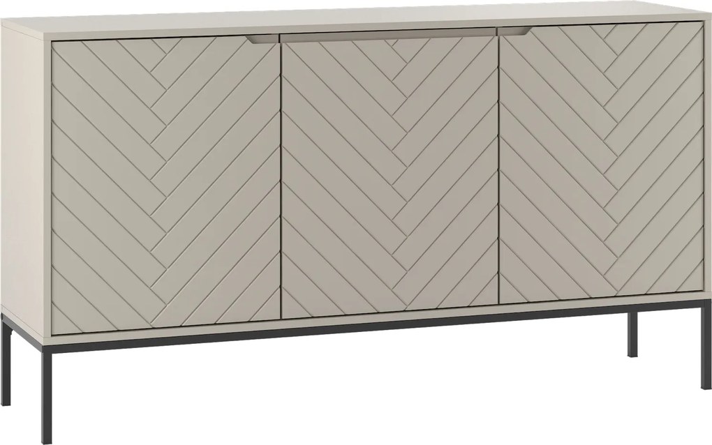 Komoda ze wzorem jodełki Aspen 03 cashmere/czarny