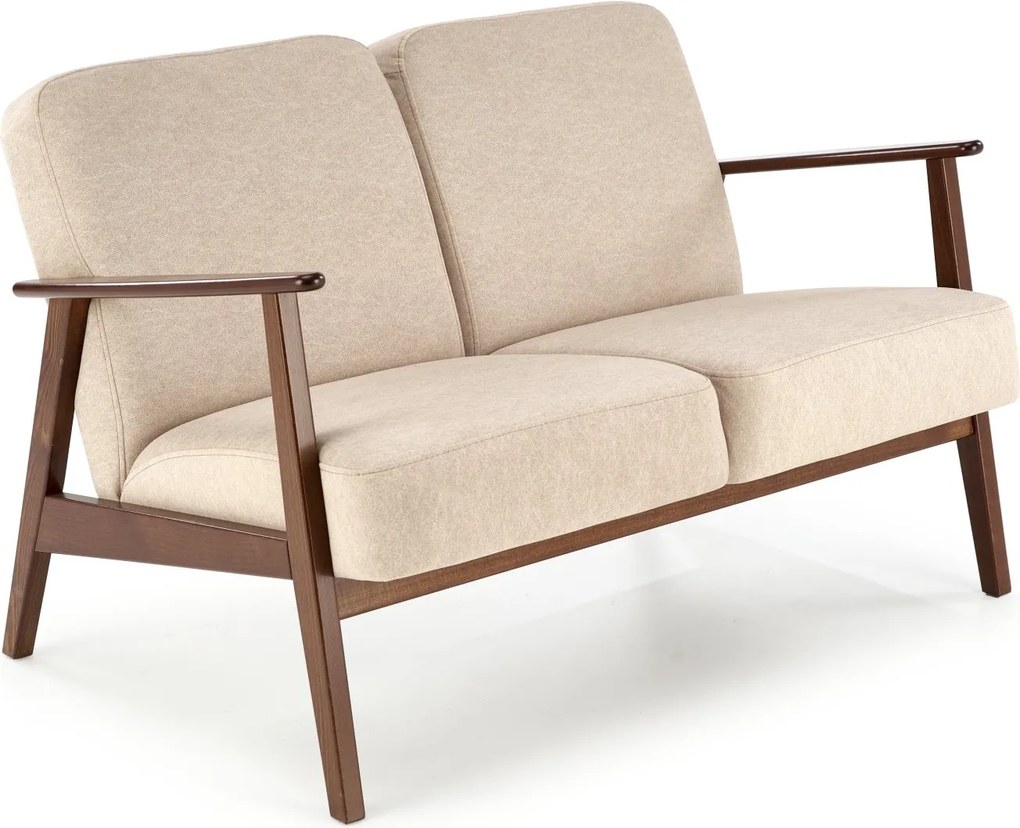 2-osobowa sofa do salonu z drewnianymi podłokietnikami Milano 2S Halmar