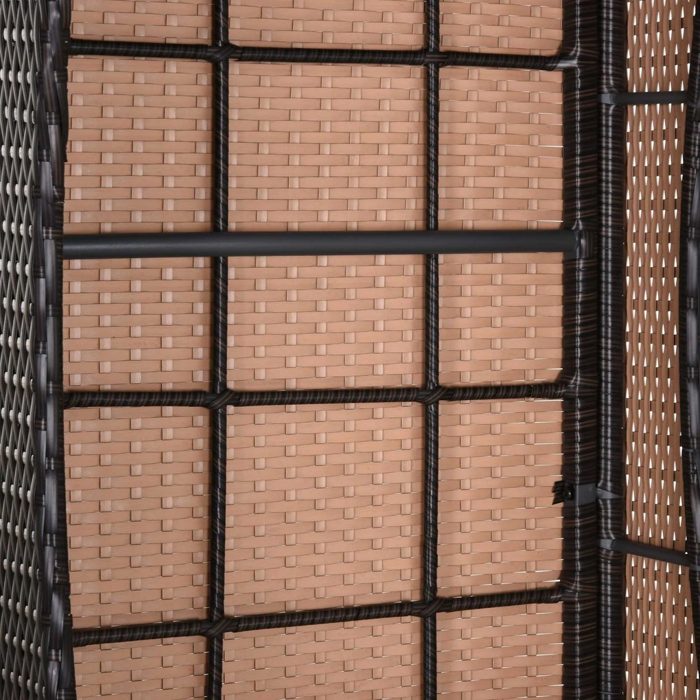 Outsunny mobilny leżak ogrodowy leżak leżak rattanowy mebel ogrodowy brązowy