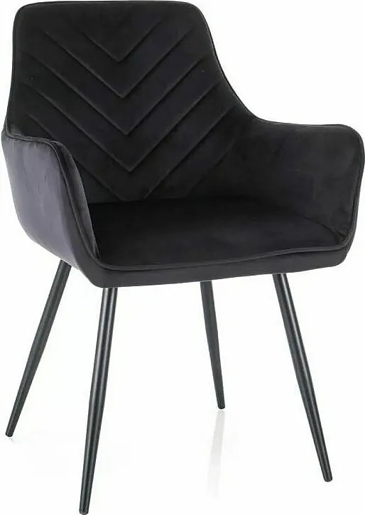 Krzesło tapicerowane FIG VELVET czarne