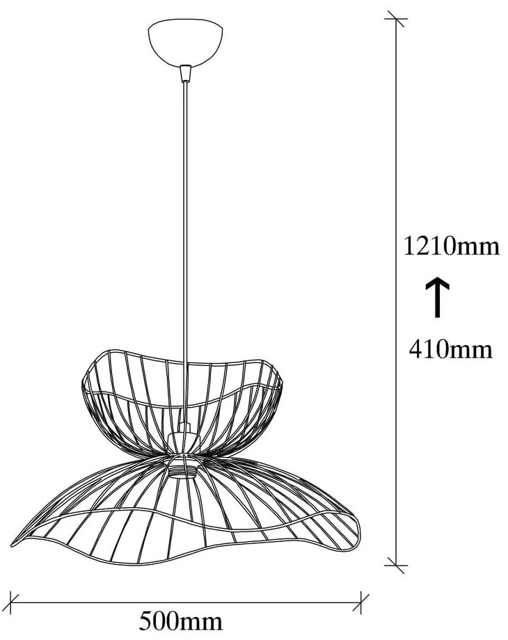 Czarna lampa wisząca z metalowym kloszem ø 50 cm Farac – Opviq lights