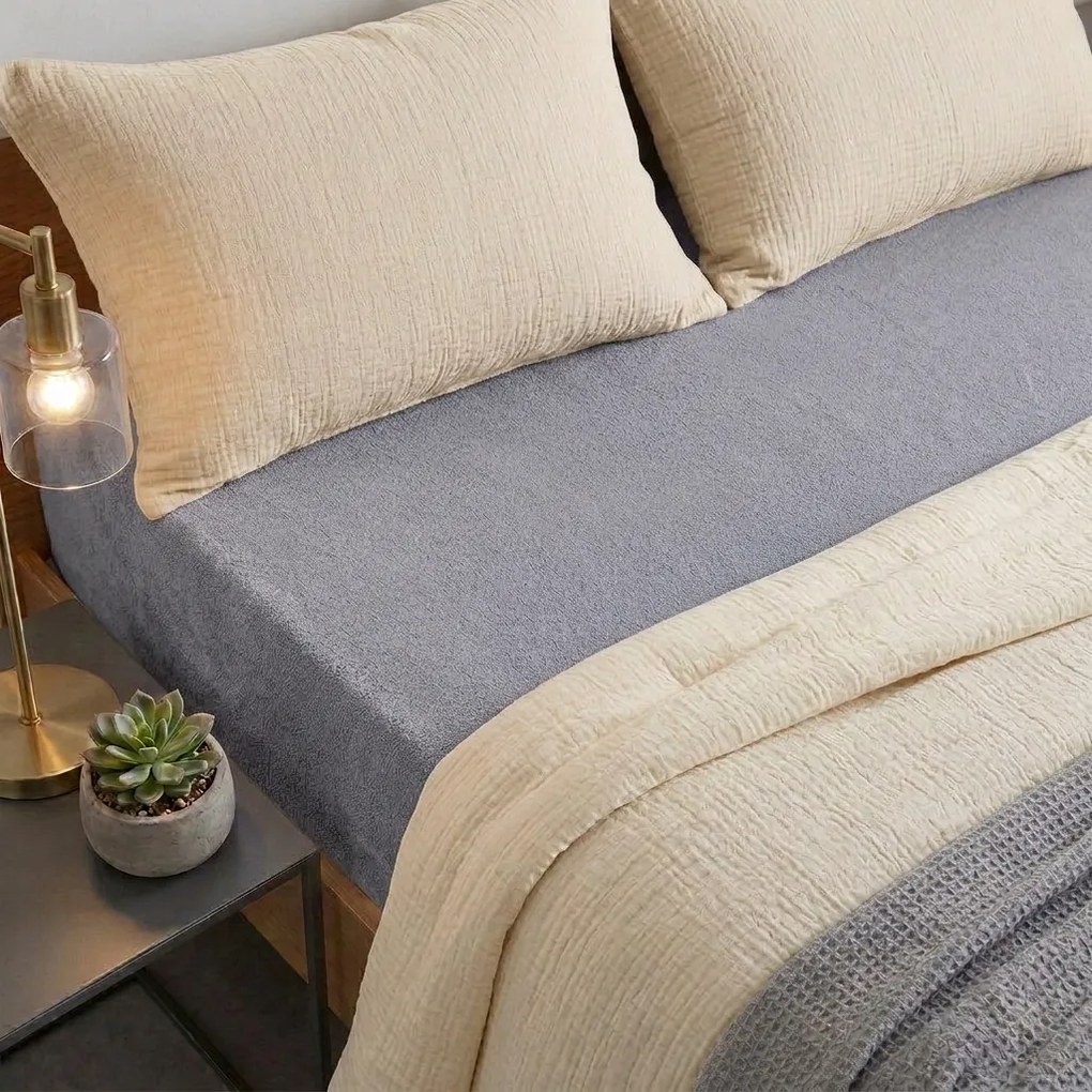 4Home prześcieradło frotte IDEAL szary, 140–160 x 200 cm, 140–160 x 200 cm