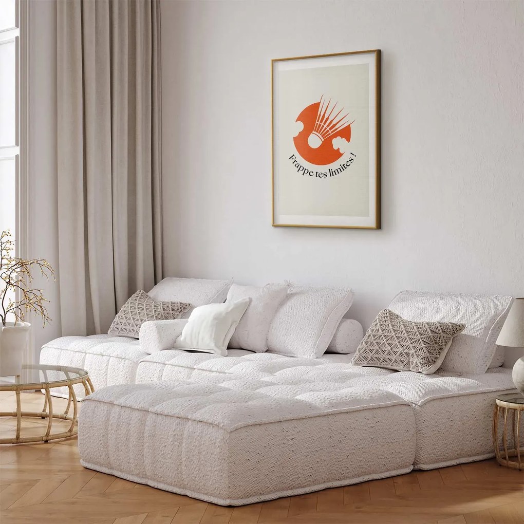 Plakat Lotka na tle pomarańczu 60x90 cm z ramą złotą z marginesem ARTGEIST B