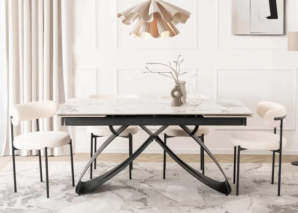 Stół rozkładany Twig 160-240 cm - nowoczesny stół do jadalni i salonu z ceramicznym blatem