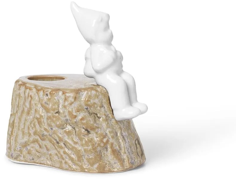 Świąteczny świecznik z porcelany i kamionki Kähler Design, dł. 9 cm