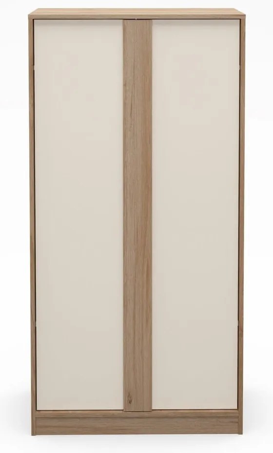 Kremowo-naturalna szafa w dekorze dębu 90x180x53 cm Dennis – Marckeric