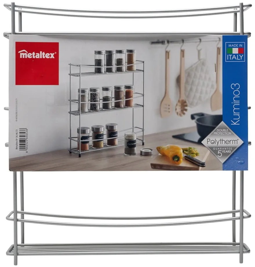 Regał na przyprawy z 3 półkami Metaltex Kumino