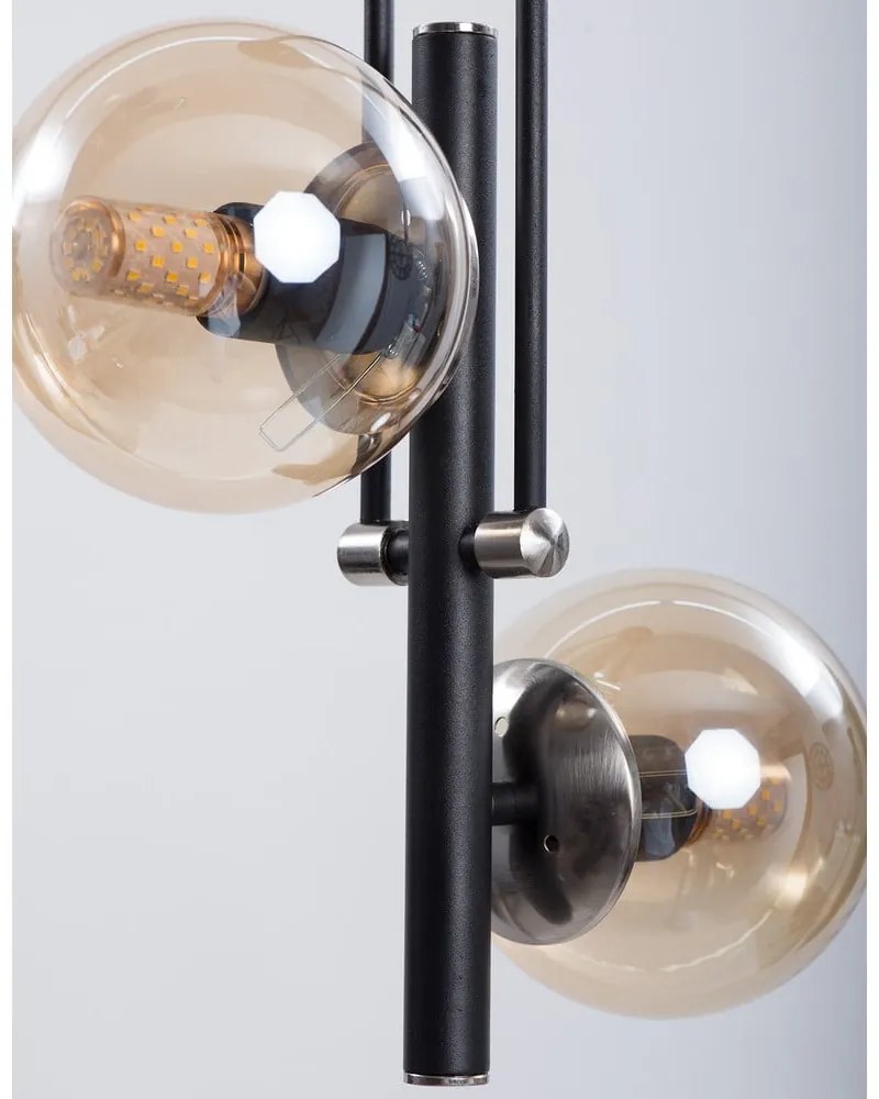 Czarna lampa sufitowa ze szklanym kloszem ø 15 cm Libra – Squid Lighting