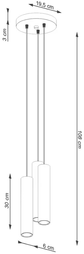 Nowoczesna potrójna lampa wisząca - M060-Kejo