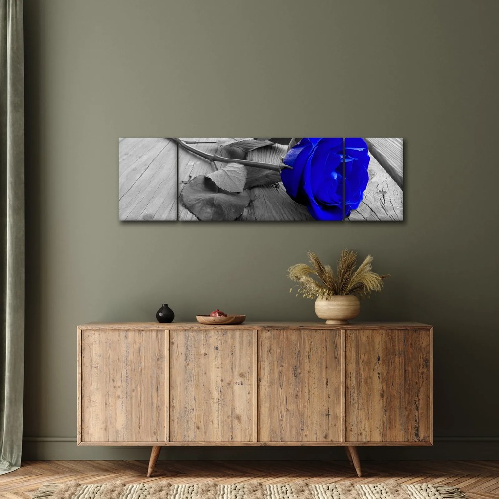 Obraz - Niebieska róża (170x50 cm)