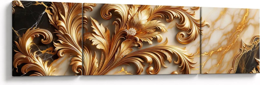 Obraz - Marmur ze złotem (170x50 cm)
