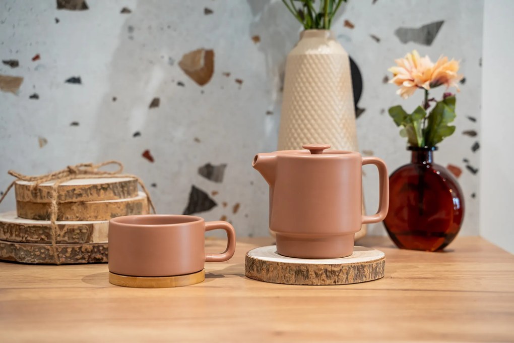 Dzbanek do herbaty z filiżanką NATURAL, 800 ml