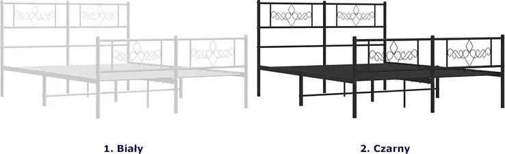 Czarne metalowe łóżko małżeńskie 160x200cm - Radina