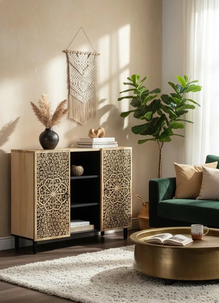 Komoda na nóżkach z rzeźbionym frontem E1-Z39