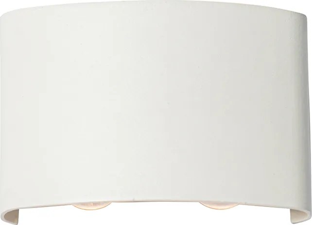 Lampa ścienna zewnętrzna biała w komplecie z LED 4-światłowa IP54 - Silly