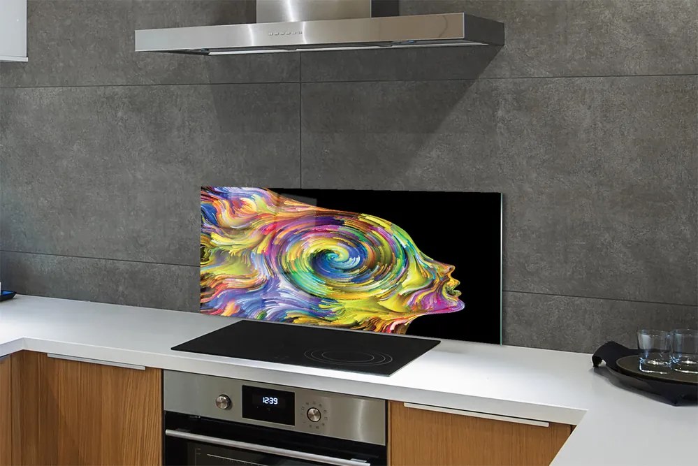 Szklany Panel Barwny Portret Kobiety