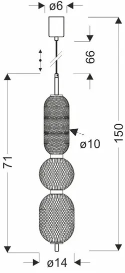 Stylowa nowoczesna lampa wisząca - 6X M102 N6-L23