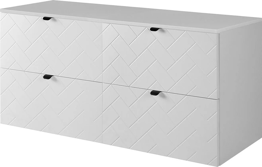 Meble łazienkowe, Biały Matowy, 120 x 57 x 46 cm, uchwyty czarne