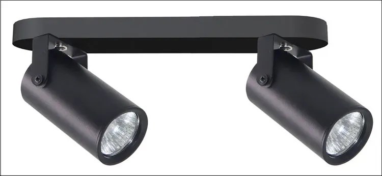 Czarna lampa sufitowa dwupunktowa loft na listwie - Z071-Santino