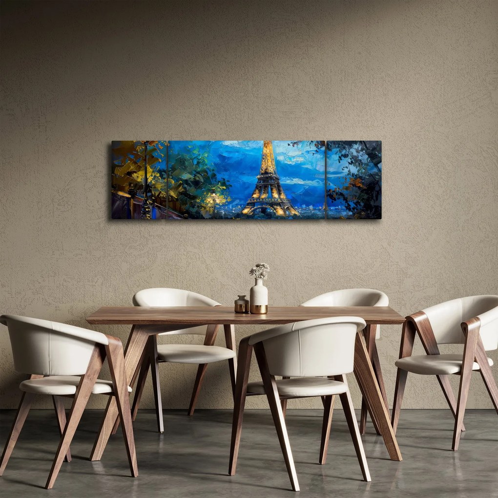 Obraz - Obraz olejny przedstawiający wieżę Eiffla (170x50 cm)
