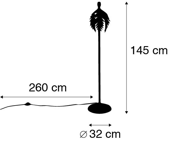 Lampa stojąca w stylu vintage złota 145 cm - Botanica Rustykalny / Vintage Oswietlenie wewnetrzne