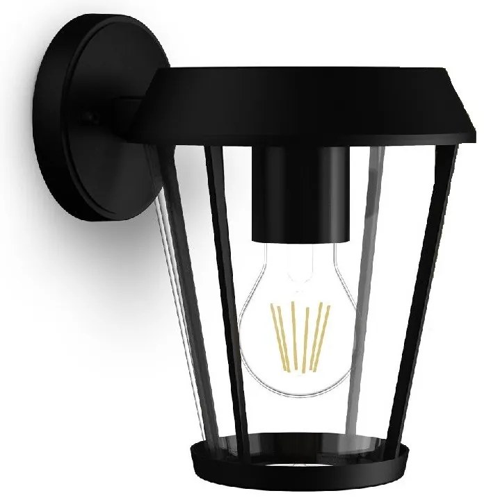 Philips Sunera zewnętrzna lampa ścienna czarna, E27, maks. 1x25 W