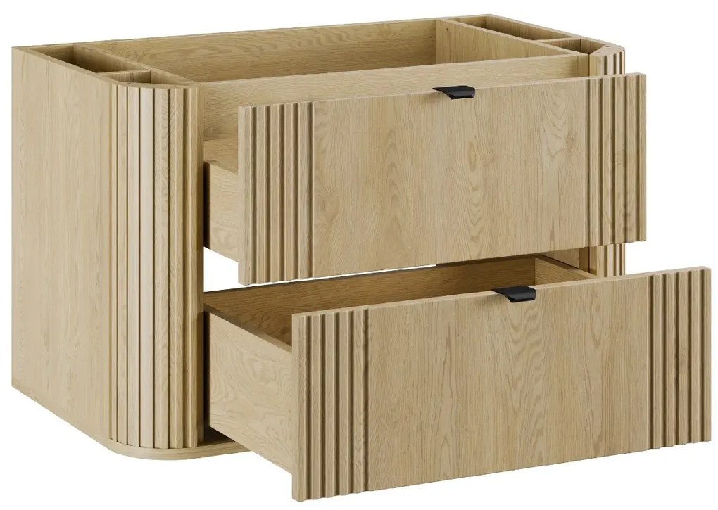 Szafka pod umywalkę OVALIA CREMONA 2S 80cm dąb cremona z umywalką wpuszczaną PURE COMAD