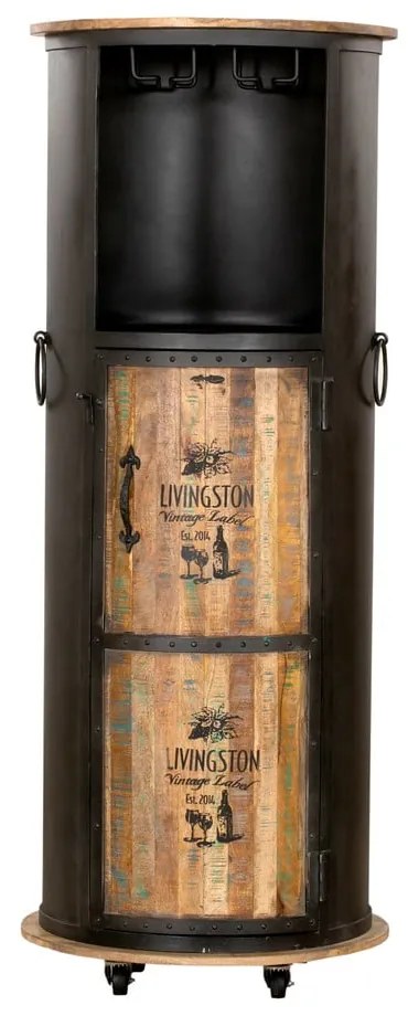 Czarna metalowa szafka na wino liczba butelek 9, 60x155 cm Luni – Interia Home &amp; Living