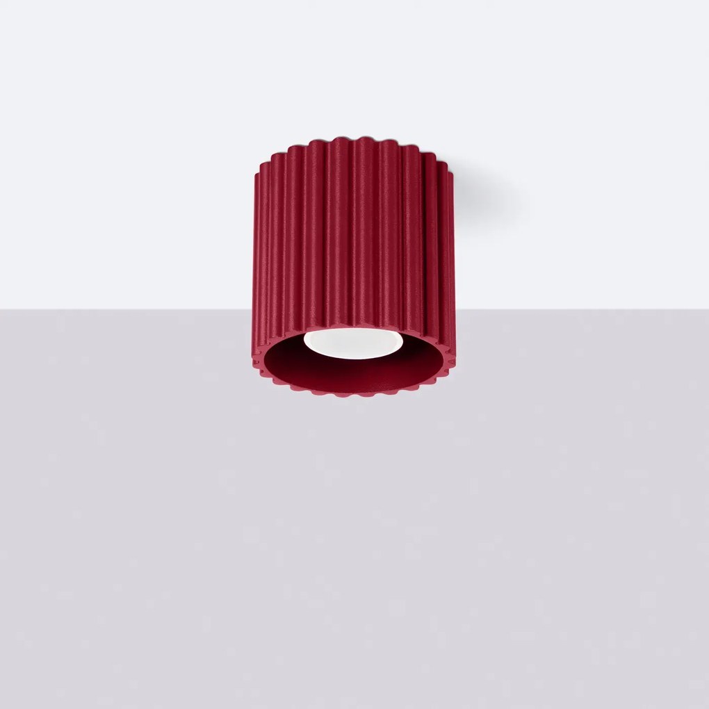 Plafon AURA 1 burgund GU10 ryflowany SOLLUX  LIGHTING