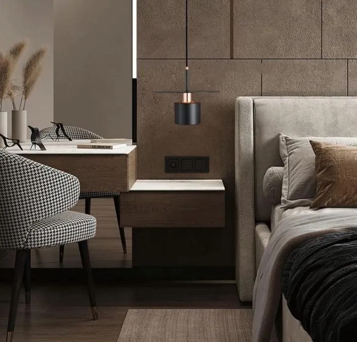 Lampa sufitowa loftowa metalowa wisząca AT35-3SZ-Czarna