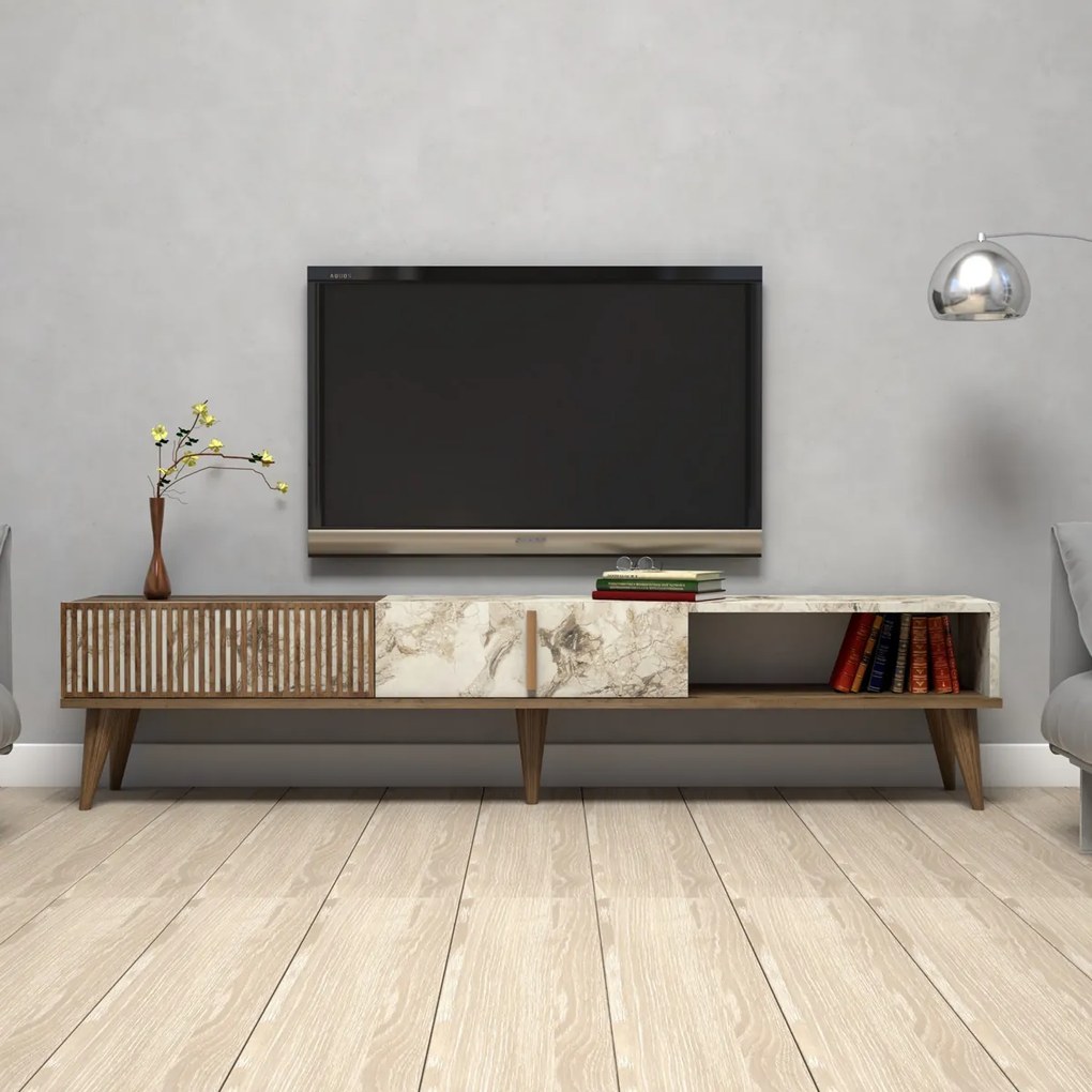 Stolik pod telewizor Milan White Marble
