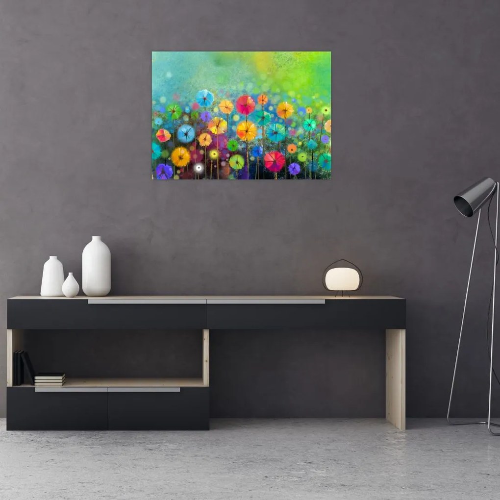 Obraz - Abstrakcyjne kwiaty (70x50 cm)