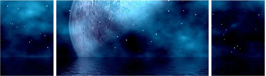 Obraz księżyca nad morzem (170x50 cm)