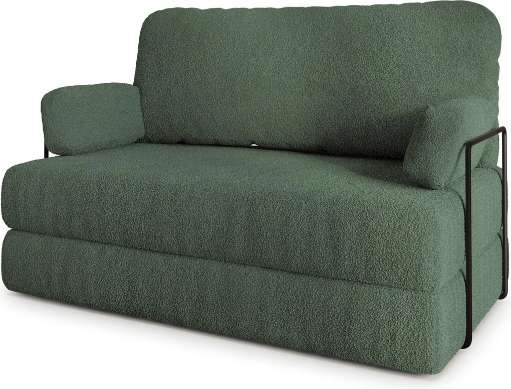Masseno Sofa piankowa KESTE z funkcją spania, Kanapa z pianki do salonu, Bezmontażowa, Tkanina bucle – Zielony QUELLE 37